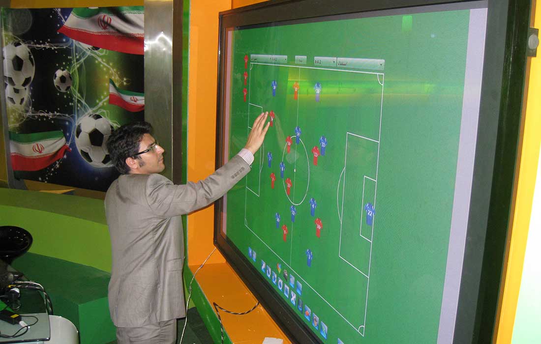 103inch IR Touch Screen in Football Bartar TV Studio