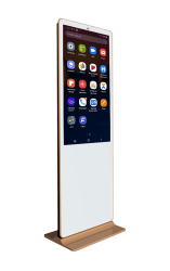 cavac_digital_signage_kiosk_white_and_gold_color
